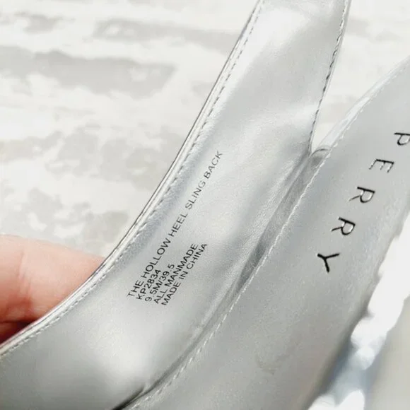 New Katy Perry Women's The Hollow Heel Sling Back Silver Pumps A207 - Picture 11 of 12